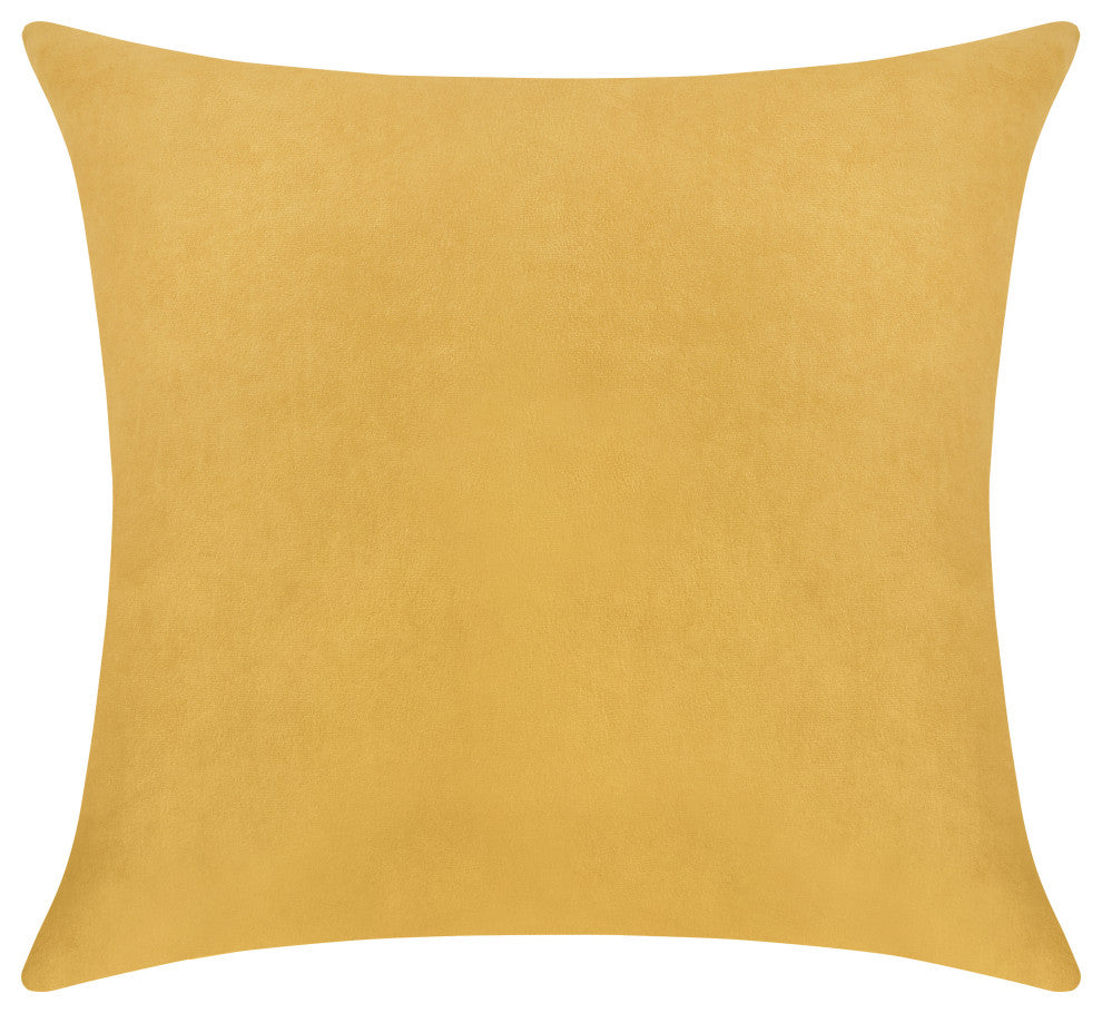 Delara Set of 1 Velvet 20x20", Cushion Cover, Royal Yellow, Pillow Cover Only