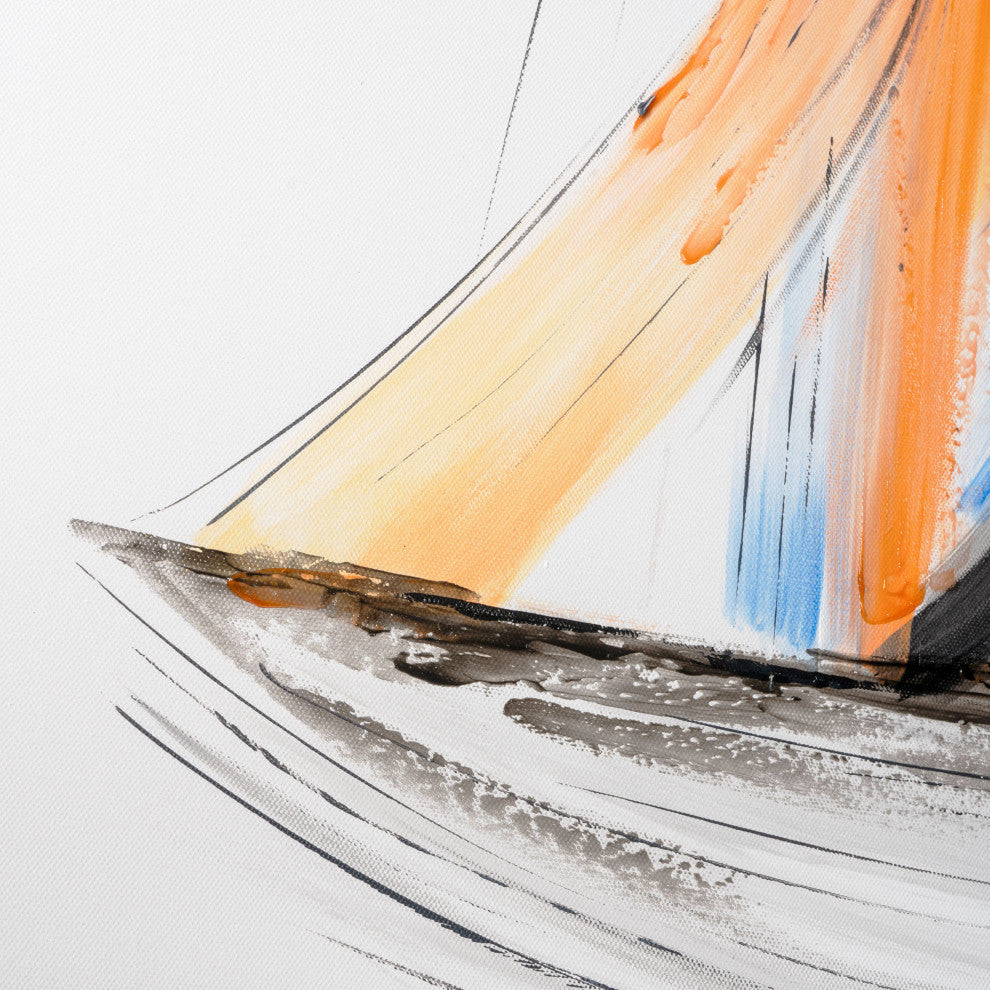 Schooner Winds Hand Painted Framed Canvas, Schooner Winds 2