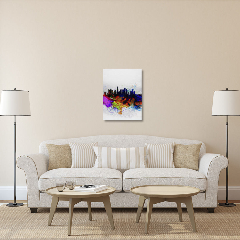 "Los Angeles  Watercolor Skyline 2" Fine Art Print