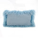 Mongolian Lamb Fur Poly Filled Throw Pillow, Ice Blue, 12"x20"