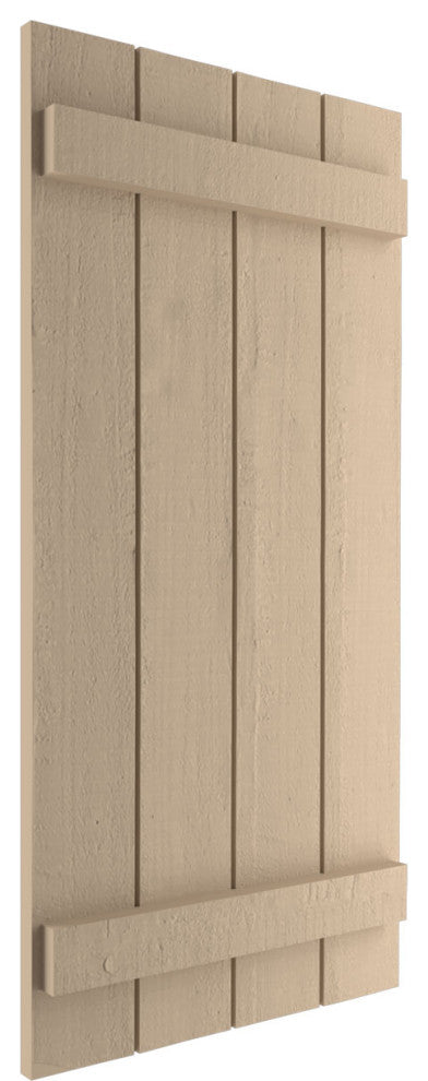 Rustic 4 Board Joined B-N-B Faux Wood Shutters, Rough Cedar, 22x36"