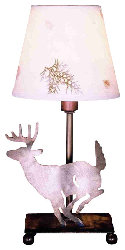13"H Lone Deer Parchment Shade Accent Lamp
