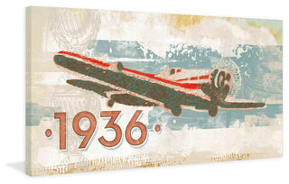 "Vintage Plane 1936" Painting Print on Wrapped Canvas