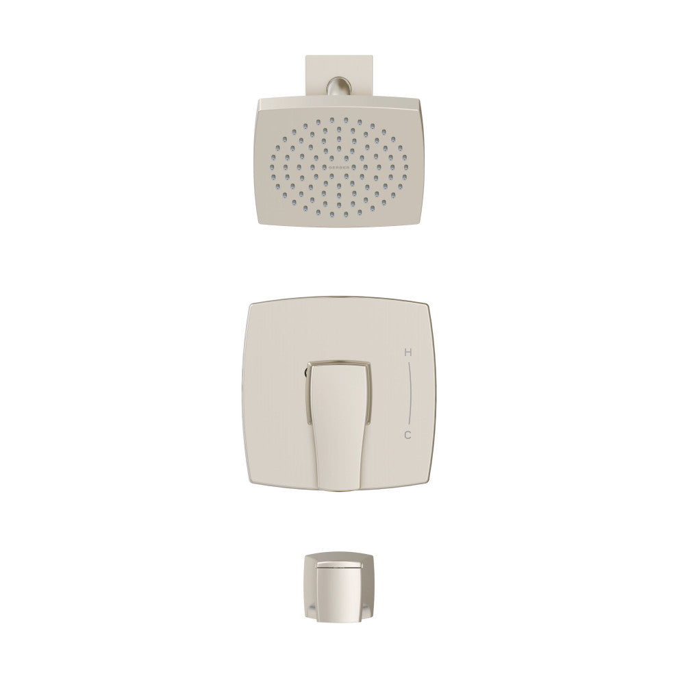 Tribune 1H Tub and Shower Trim Kit and Treysta Cartridge 1.75gpm, Brushed Nickel
