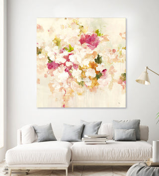 Floral Blush V4 - 72 x 72 by Lisa Ridgers