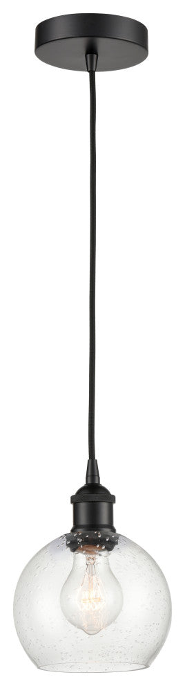 Innovations 616-1P-BK-G124-6 1-Light Mini Pendant, Matte Black