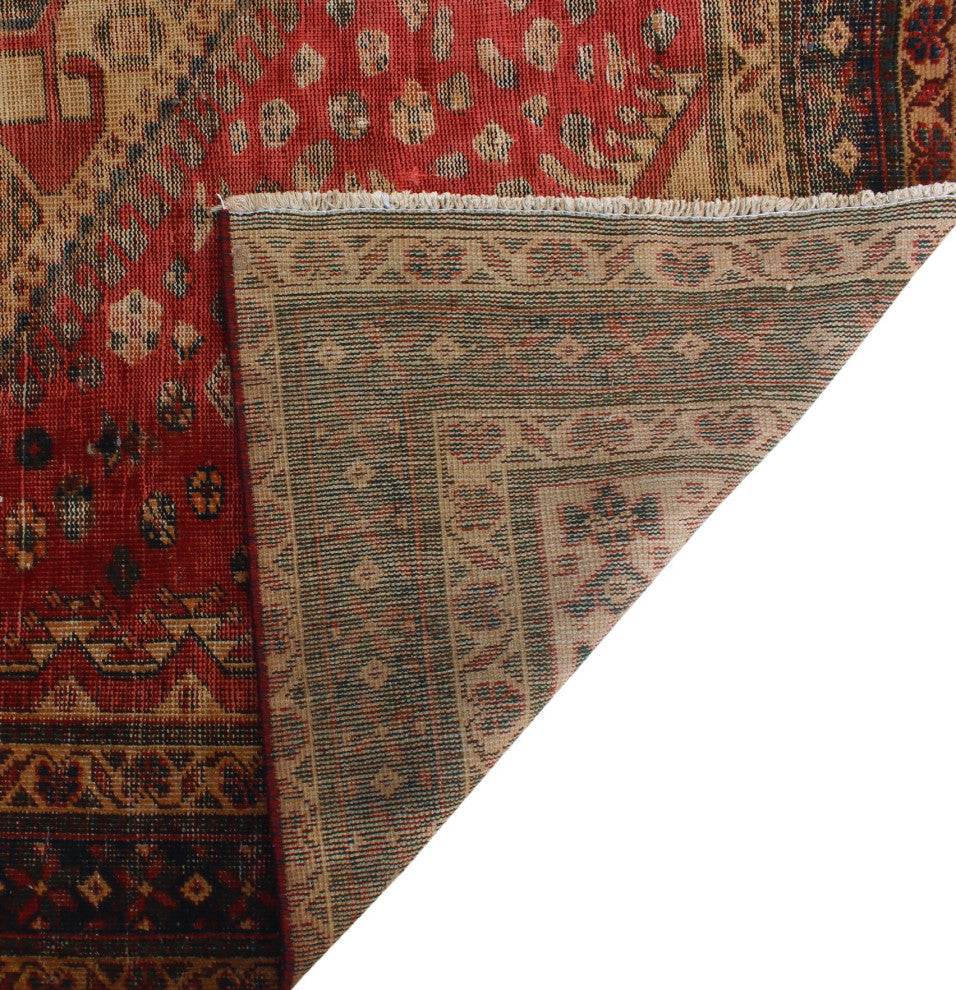 Vintage Distressed Golnessa Rust Rug