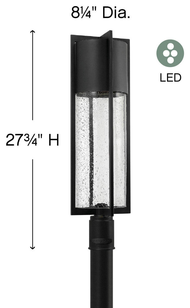 Hinkley Shelter Large Post Top Or Pier Mount Lantern, Black
