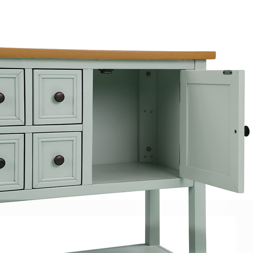TATEUS 46" Console Table Buffet Sideboard Storage Drawers Cabinets Sofa Tables, Lime White