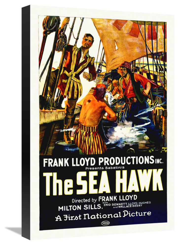 "Milton Sills, Wallace Beery, The Sea Hawk, 1924" Canvas Giclee, 16"x24"