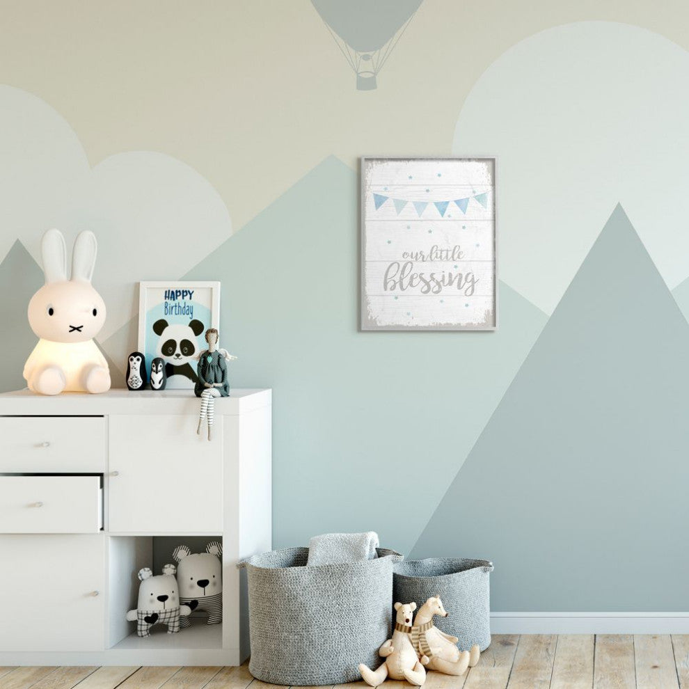 The Kids Room by Stupell Our Little Blessing Blue Kids Word Design, 16 x 20