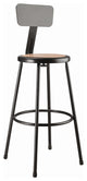 NPS 30" Heavy Duty Steel Stool With Backrest, Black