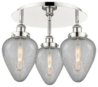 Innovations Geneseo 3 17.75" Flush Mount Polished Nickel