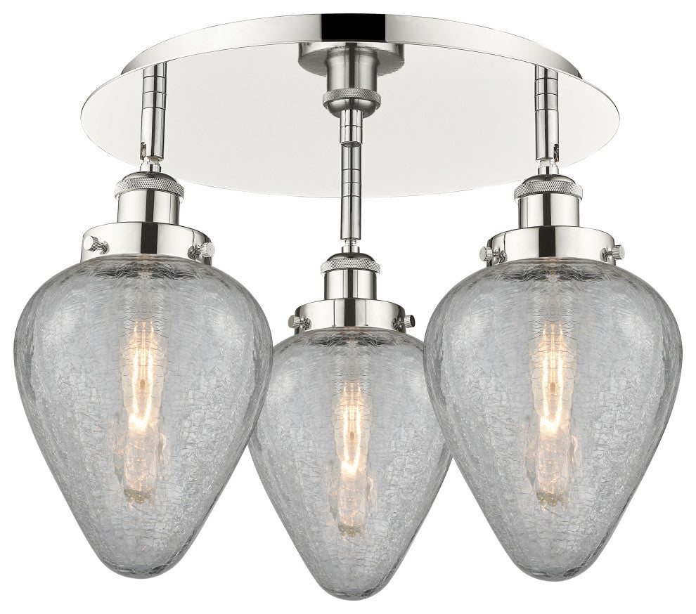 Innovations Geneseo 3 17.75" Flush Mount Polished Nickel