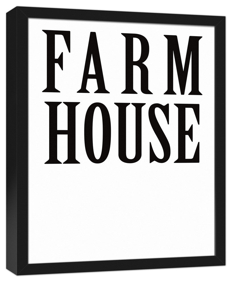 Farm House 16x20 Black Framed Canvas