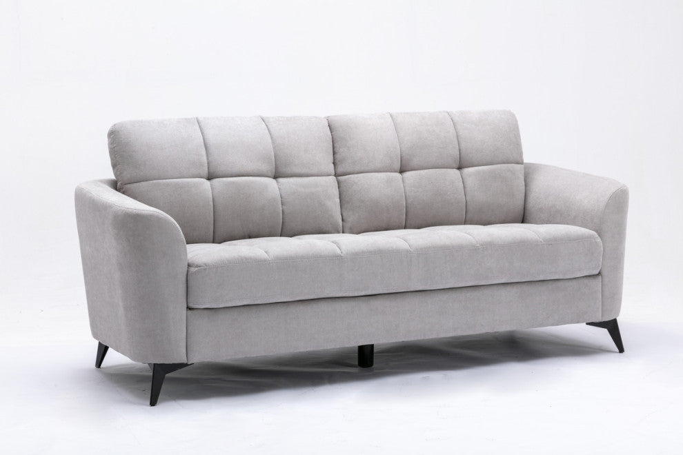Callie Woven Fabric Sofa, Light Gray
