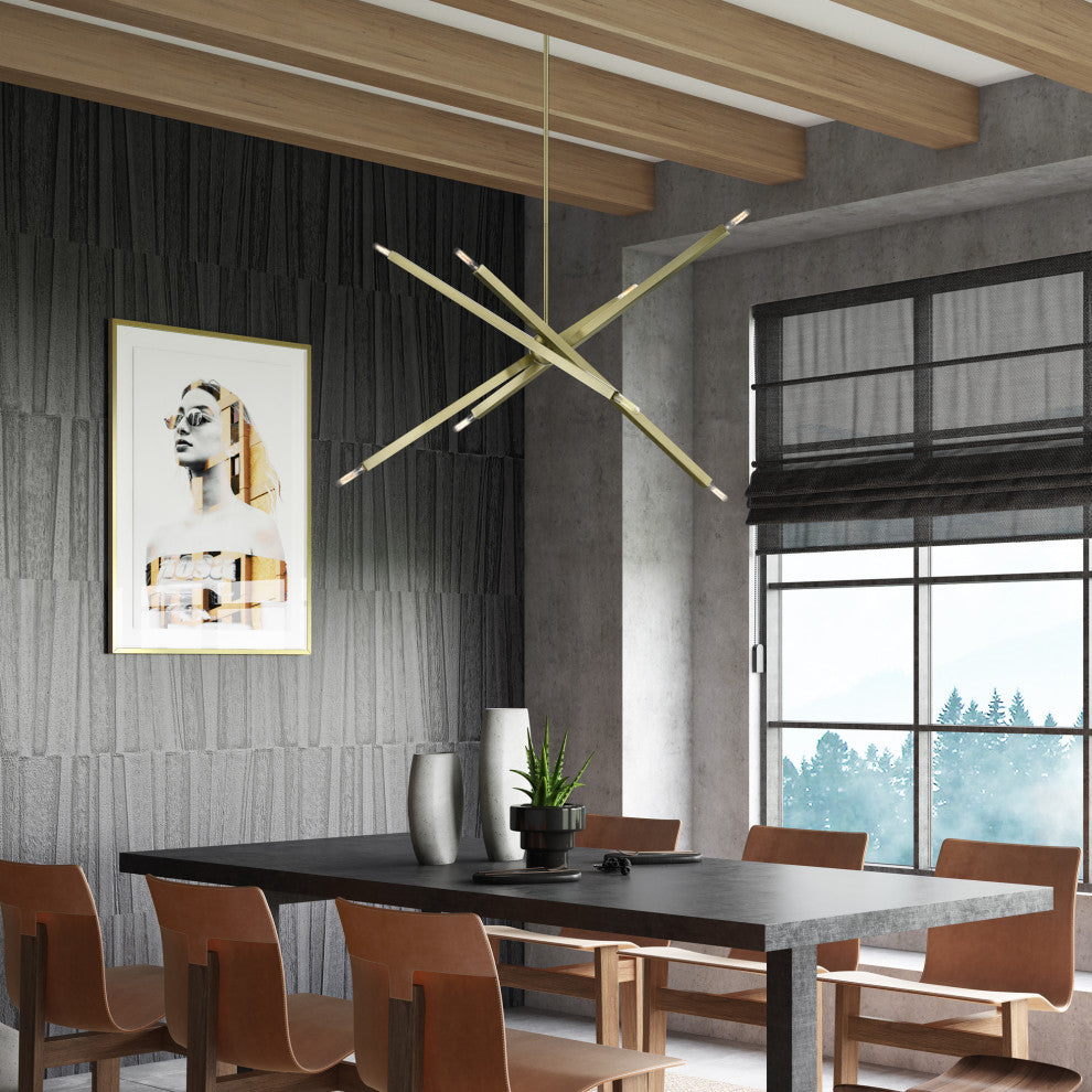 Livex Lighting Monaco 8-Light Antique Brass Large Linear Chandelier