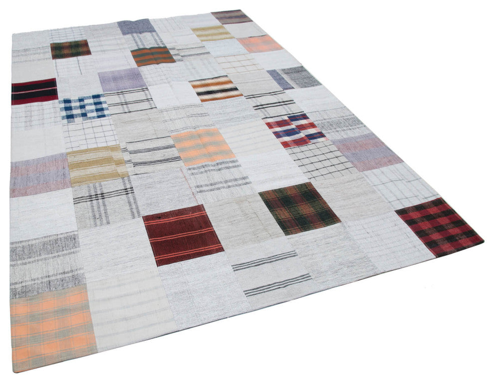Rug N Carpet - Handmade Turkish 6' 8'' x 9' 10'' Vintage Patchwork Kilim Rug