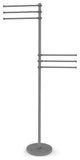 Towel Stand with 6 Pivoting 12" Arms, Matte Gray