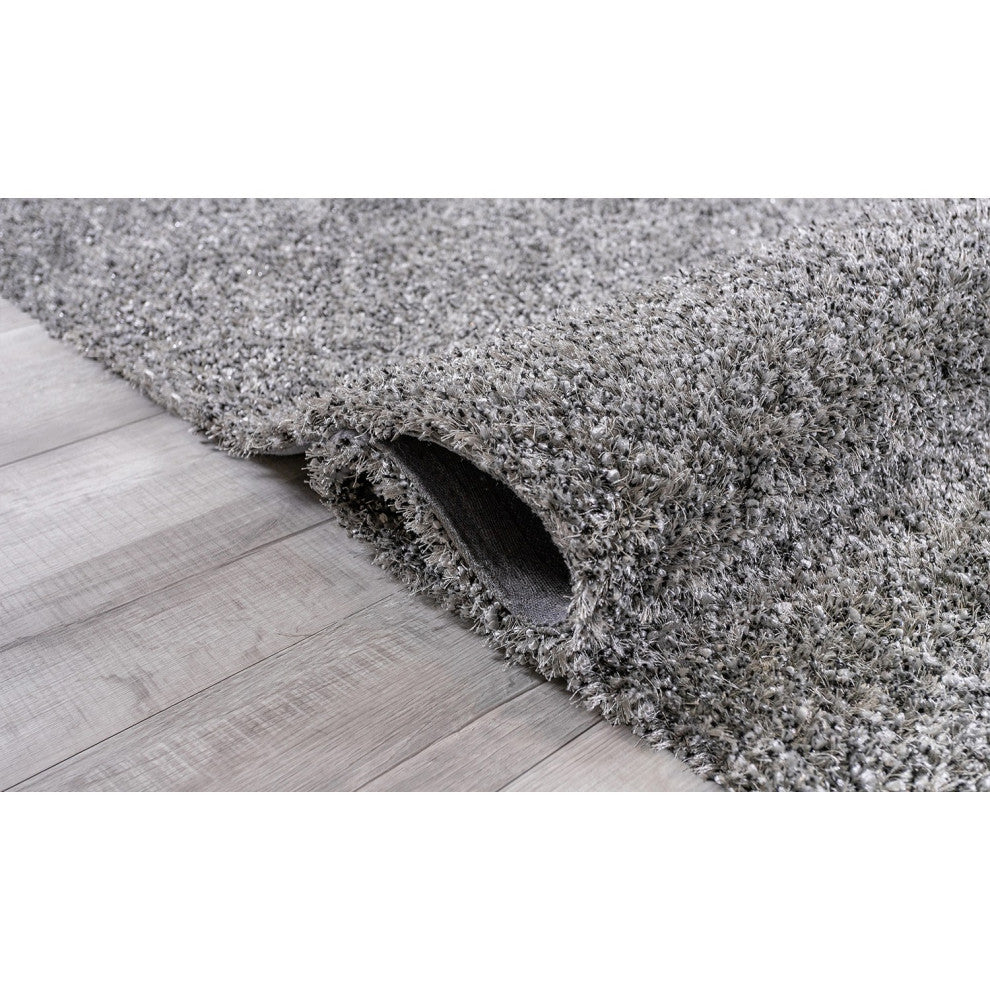 8" x 10" Silver Textured Modern Area Rug