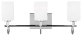 Oak Moore 3-Light Bath Vanity, Chrome