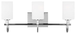 Oak Moore 3-Light Bath Vanity, Chrome