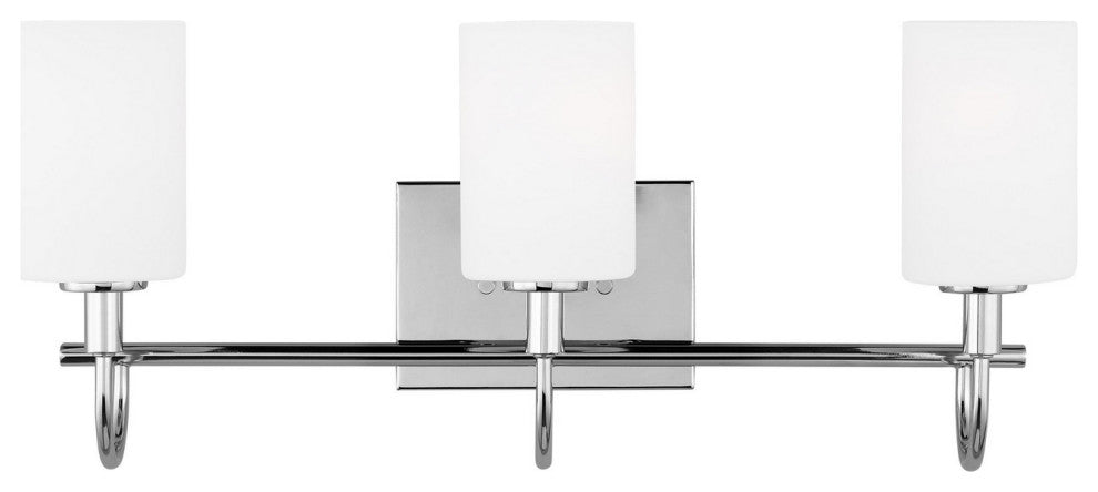 Oak Moore 3-Light Bath Vanity, Chrome