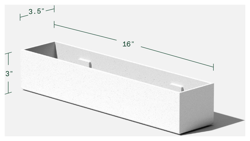 GEO Series Plastic Planter, White, Short, 1 Pack