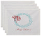 Decorative Holiday Placemat, Set of 4, Word Print, Aqua