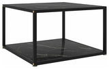 vidaXL Coffee Table End Table Living Room Sofa Table Black Tempered Glass