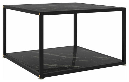 vidaXL Coffee Table End Table Living Room Sofa Table Black Tempered Glass