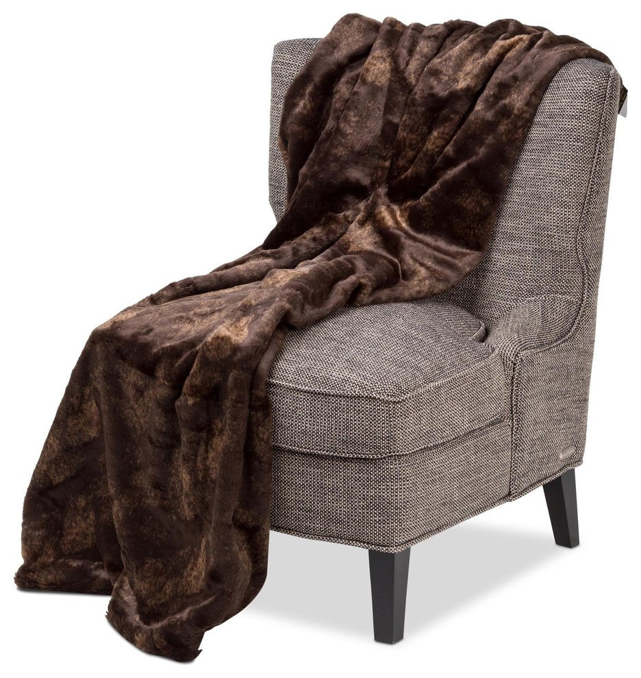 Bailey 56" x 72" Faux Fur Throw - Dark Brown