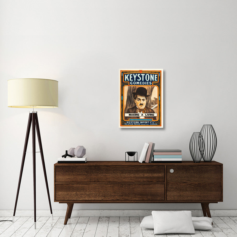 "Charlie Chaplin - Making A Living, 1914" Canvas Giclee, 23"x30"