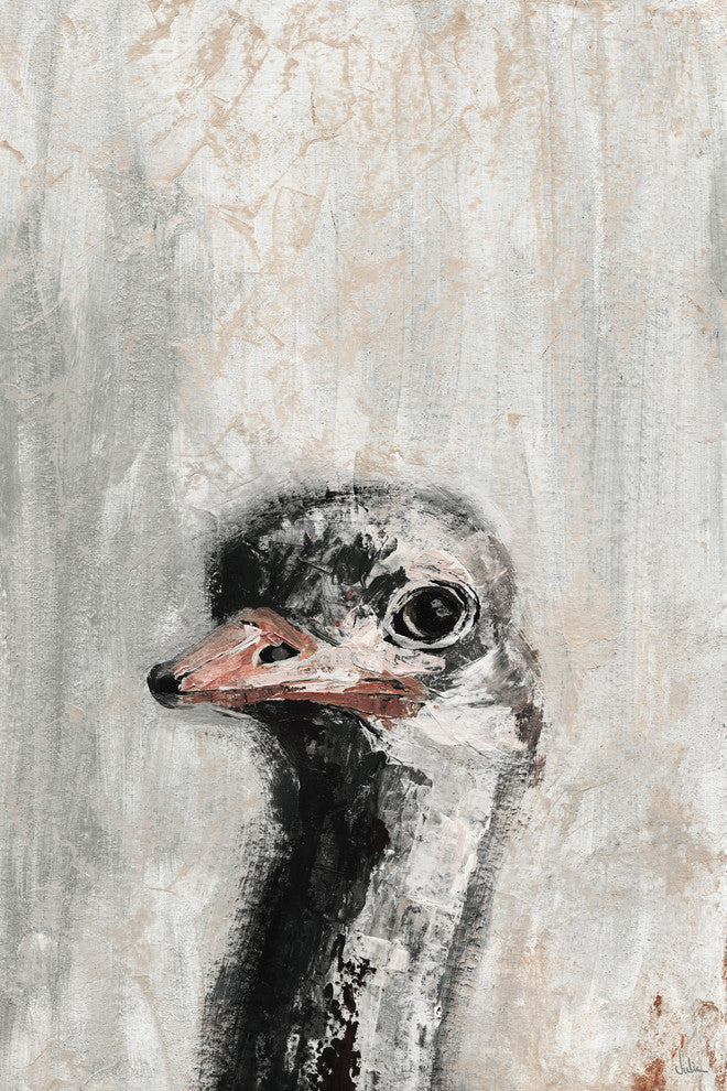"Ostrich You Cute" Painting Print on Wrapped Canvas, 8"x12"