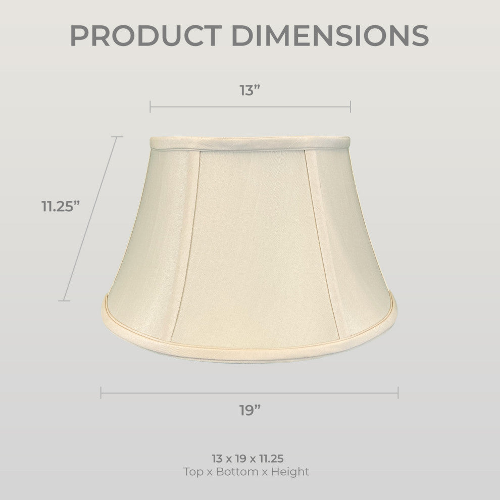 Royal Designs Shallow Drum Bell Bouillotte Lamp Shade, Beige, 13x19x11.25, Set o