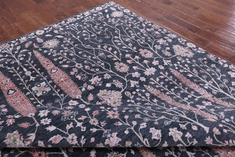 Wool and Silk Persian Ziegler Handmade Rug 8' 9" X 12' 1" Q9254