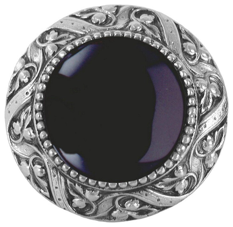 Victorian Jewel Knob Antique Brass, Blue Sodalite Natural Stone, Antique Pewter,