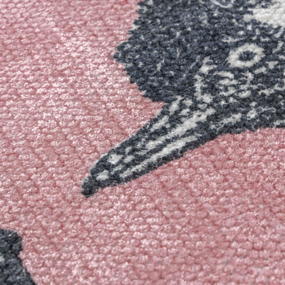 Palm Beach Gray/Pink 5'x8' Area Rug