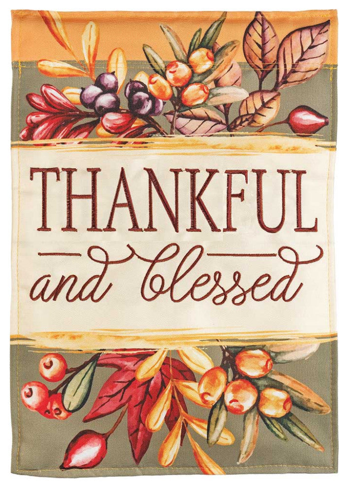 Thankful And Blessed Flag, Large