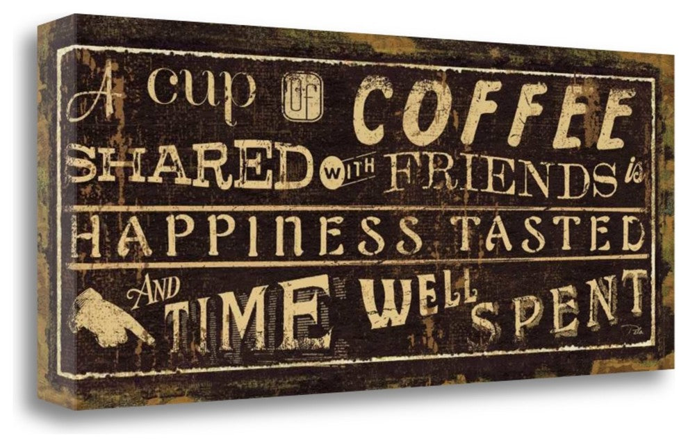 "Coffee Quote III" By Pela Studio, Giclee Print on Gallery Wrap Canvas
