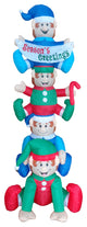 Christmas Inflatable Stacked Elves Yard Decoration, 8' Tall
