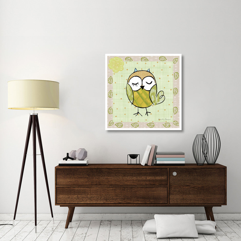 "Whimsy Owls II" Digital Paper Print by Farida Zaman, 38"x38"