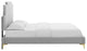 Platform Bed Frame, Full Size, Velvet, Light Gray, Modern Contemporary