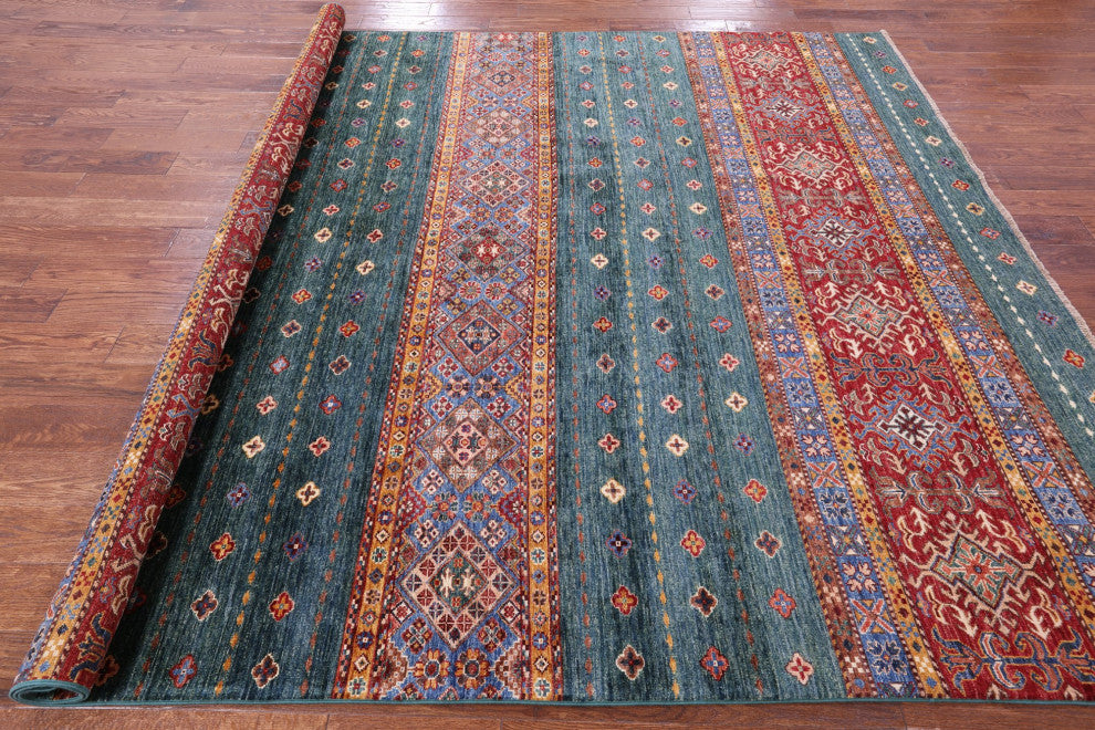 8' 3" X 9' 7" Khorjin Super Kazak Handmade Rug - Q12646