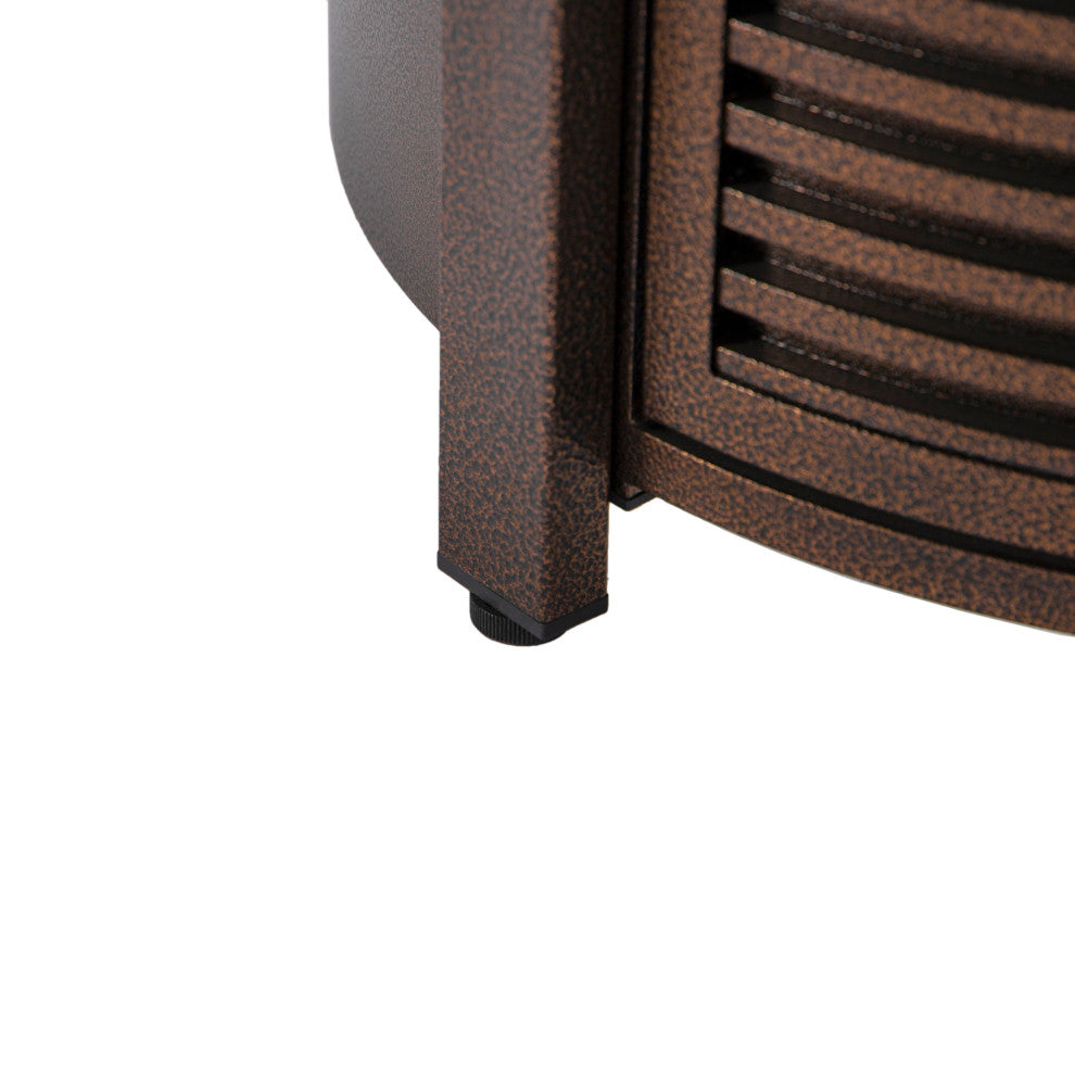 LeisureMod Walbrooke Patio Round Tank Holder With Slats Design, Brown