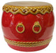 Chinese Red Ceramic Small Traditional Drum Shape Display Hws3071