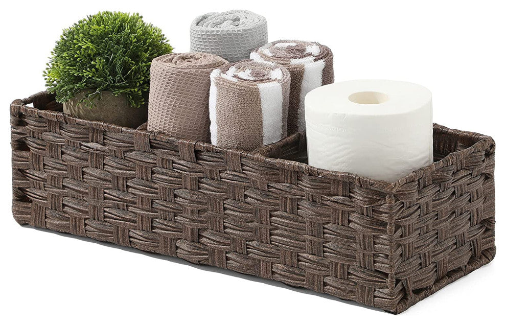 Toilet Paper Basket Hand-woven Basket, Storage Bin, Counter Vanity Organizer