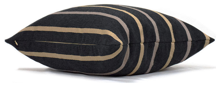 Espresso Stripe Cushion Cover, 20" X 20"
