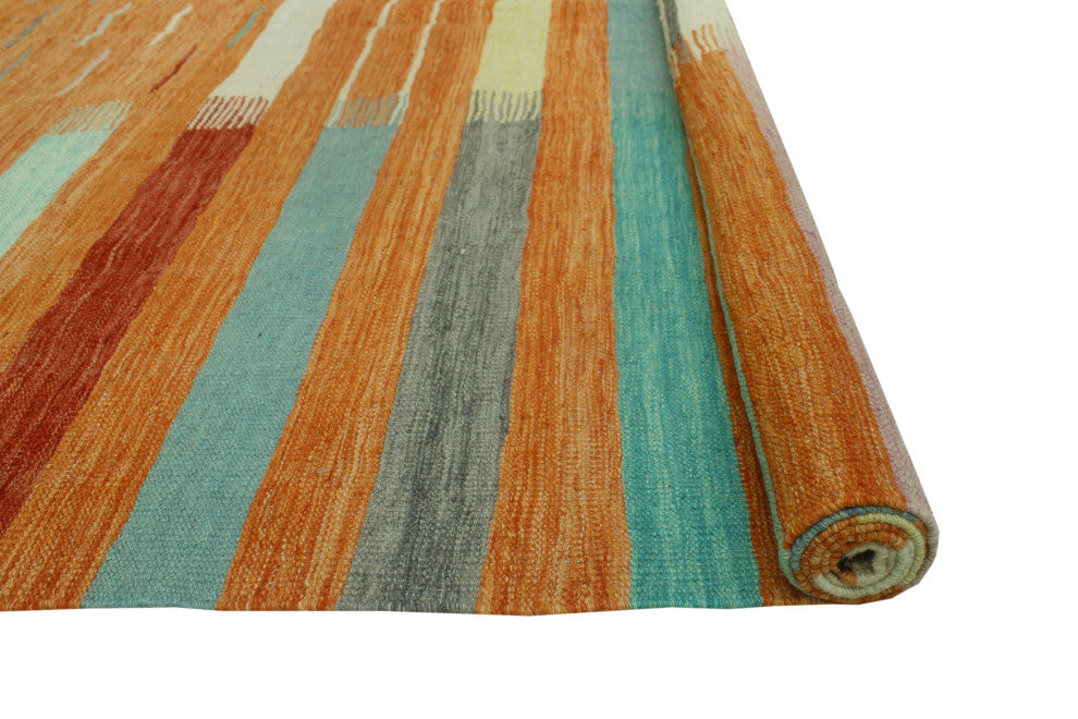 Winchester Kilim Berna Orange/Ivory Rug, 6'7x9'10