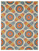 7"x9" Orange Floral Lattice Indoor Outdoor Area Rug